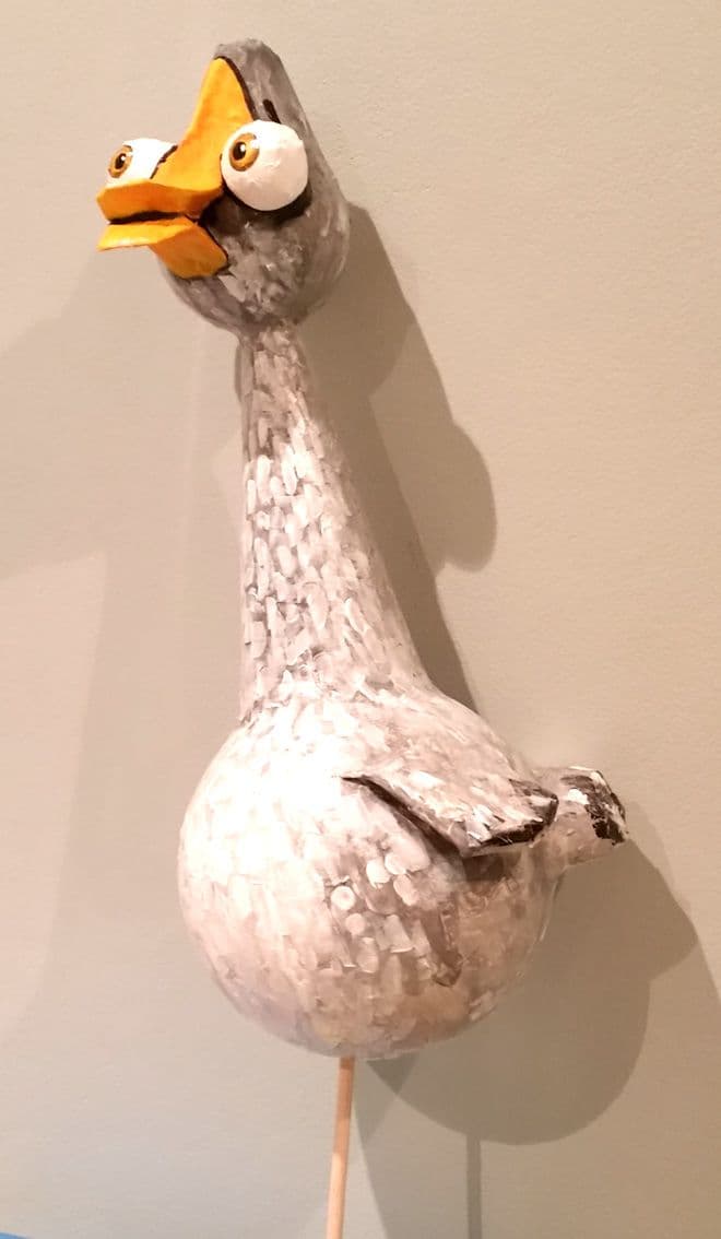 A goose puppet