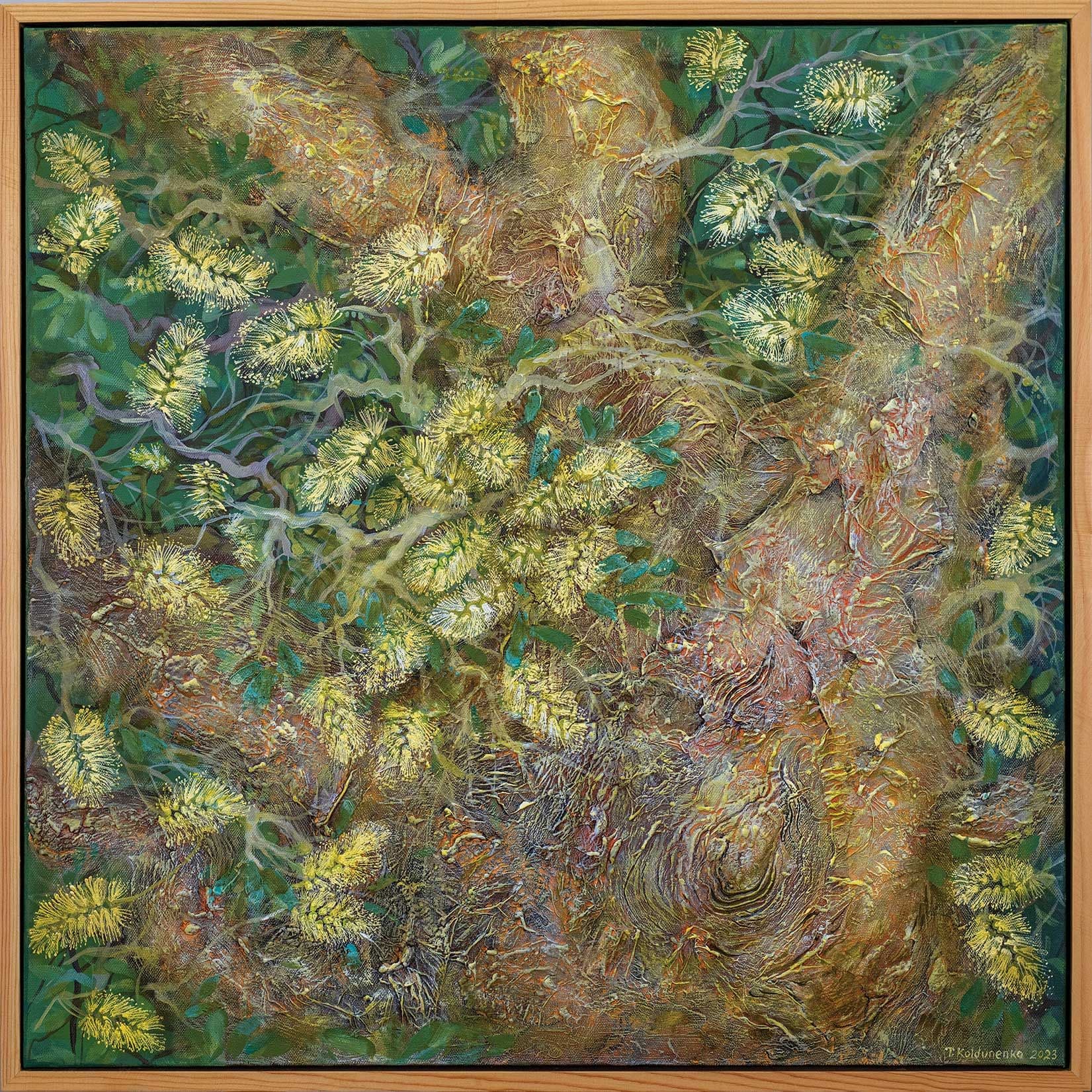 Melaleuca-paperbark tree in bloom artwork