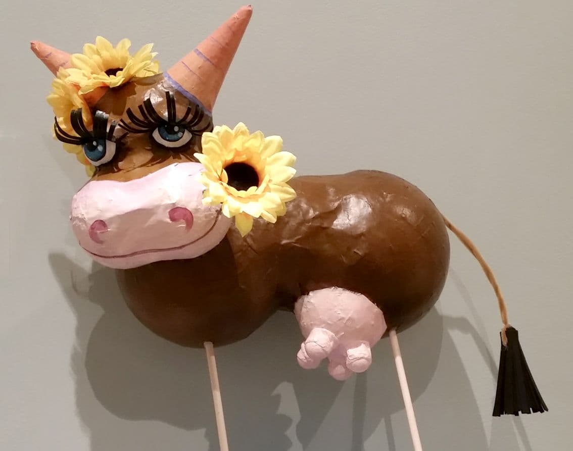 A cow puppet