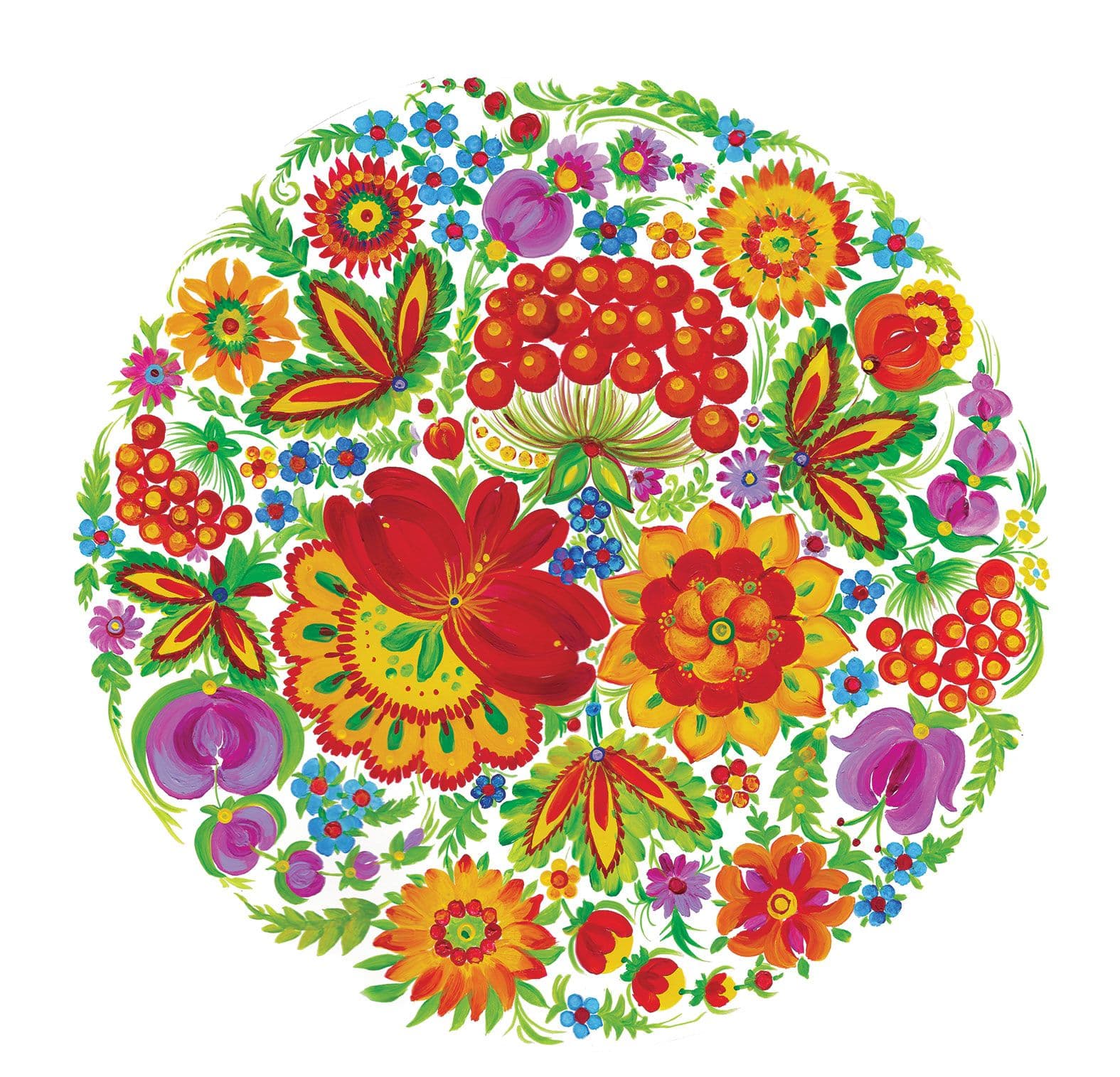 Round flower composition