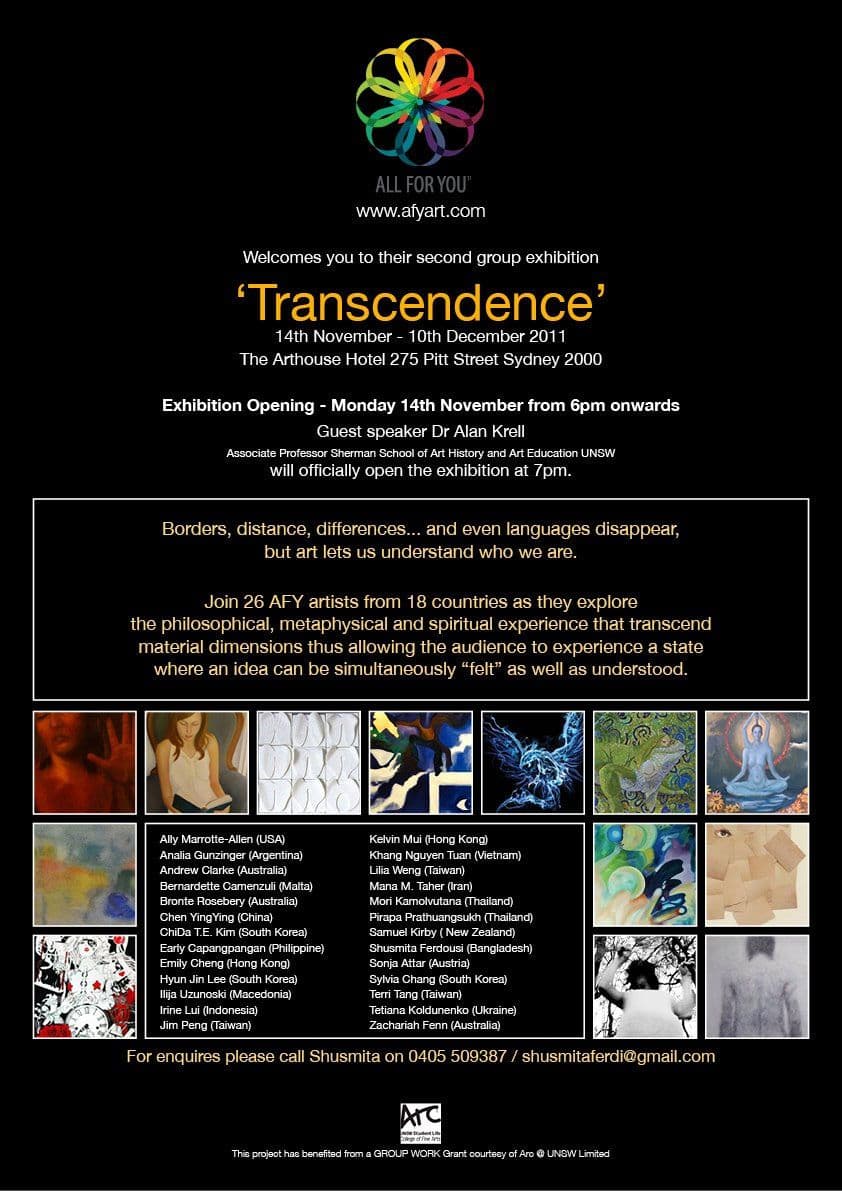 Poster for the second exhibition Transcendency