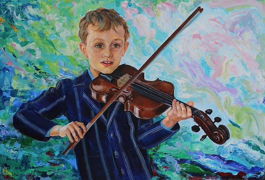 Boy playing violin